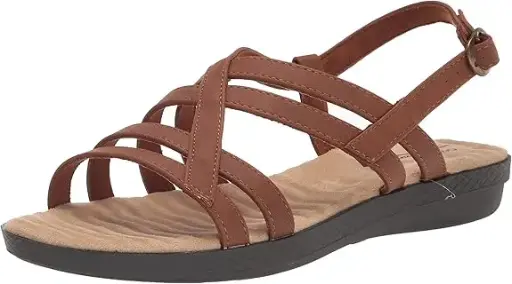 [Easy Street Womens Lobo Strap Sandals - TAN 9 1/2 EXTRA WIDE] Sandalias Easy Street Con Tiras Cruzadas Para Mujer - Tan 9 1/2 Extra Ancho | TRG192763158
