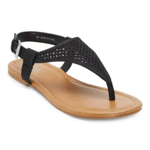 [A.N.A Womens Sabrina T-Strap Flat Sandals - BLACK 11 MEDIUM] Sandalias Planas Con Tira En T Sabrina Para Mujer De A.N.A. - Negro 11 Mediano | R1N0000007Ttn0 TRG188377047
