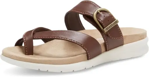 [Eastland Womens Sienna Adjustable Strap Flat Sandals - Walnut 9 Medium] Sandalias Planas Con Tiras Ajustables Sienna De Eastland Para Mujer - Nogal 9 Mediano | 94352597035 TRG188382077