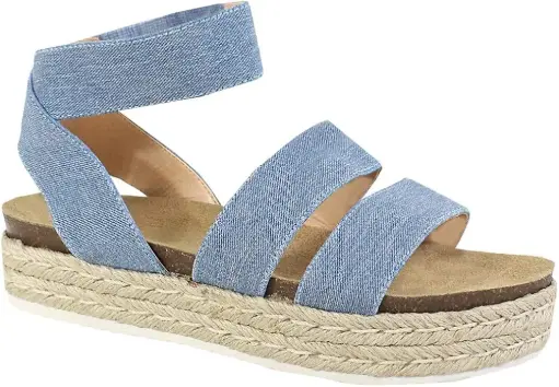 [Yoki Womens Chiara-10 Flat Sandals - DENIM 10 MEDIUM] Sandalias Planas Yoki Chiara-10 Para Mujer - Denim 10 Medium | 888125917676 TRG188556653