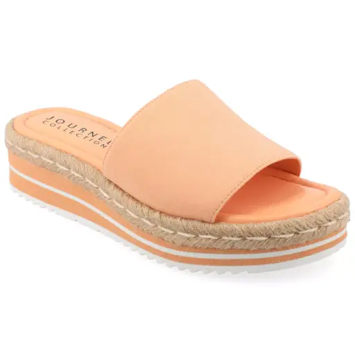 [Journee Collection Womens Rosey Slide Sandals - PEACH 10 MEDIUM] Sandalias Rosey Slide Para Mujer De La Colección Journee - Melocotón 10 Mediano | TRG192763659