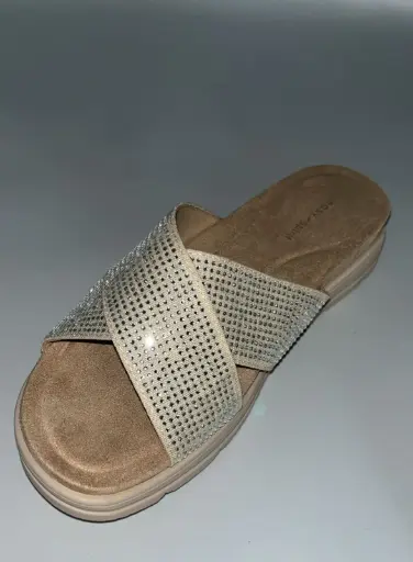 [Easy Spirit Womens Stacy Slide Sandals - NATURAL 9 1/2 MEDIUM] Sandalias Stacy Para Mujer De Easy Spirit - Natural 9 1/2 Mediano | TRG192761090