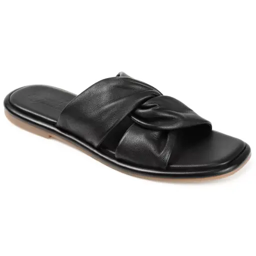 [Journee Signature Womens Kanndice Slide Sandals - Black 8 1/2 Medium] Sandalias Tipo Chancla Journee Signature Kanndice Para Mujer - Negro, Talla 8 1/2 Mediana | TRG192807493