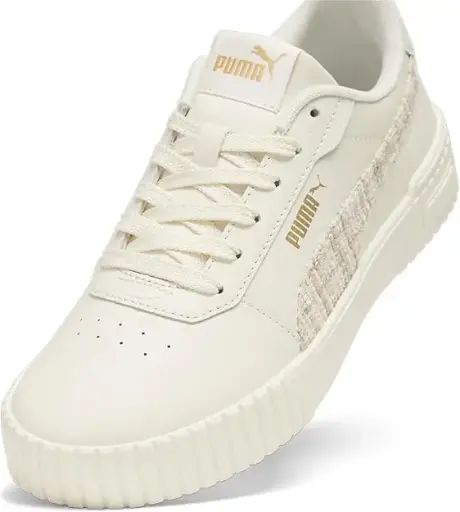 [Puma Carina 2.0 Tweed Womens Running Shoes - IVORY METALLIC GLD 8 1/2 MEDIUM] Zapatillas De Running Puma Carina 2.0 Tweed Para Mujer - Marfil Metalizado Gld 8 1/2 Mediano | TRG191657380