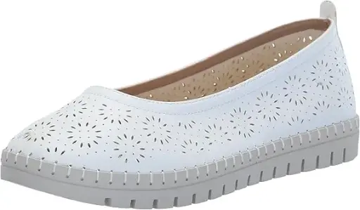 [Easy Street Womens Nitza Slip-On Shoe - WHITE 8 MEDIUM] Zapato Sin Cordones Nitza De Easy Street Para Mujer - Blanco 8 Mediano | 196371567386 TRG188575402