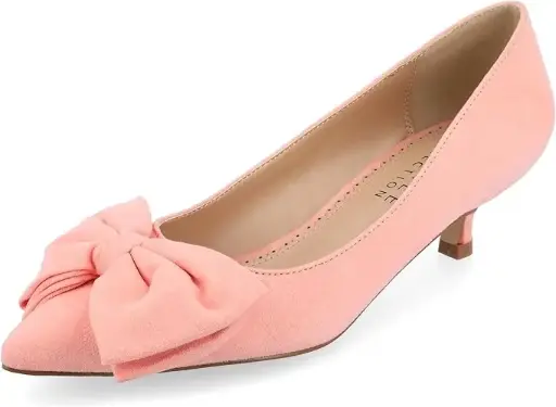 [Journee Collection Womens Orana Pumps Slip-on Pointed Toe Kitten Heel - Coral 8 1/2 Medium] Zapatos De Salón Orana Para Mujer De La Colección Journee, Sin Cordones, Con Punta Puntiaguda Y Tacón Bajo - Coral 8 1/2 Mediano | TRG185052487