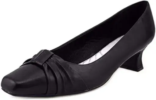 [Easy Street Womens Waive Kitten Heel Pumps - BLACK PATENT 10 NARROW] Zapatos De Tacón Bajo Easy Street Para Mujer - Charol Negro 10 Estrecho | 885660700367 TRG187798150