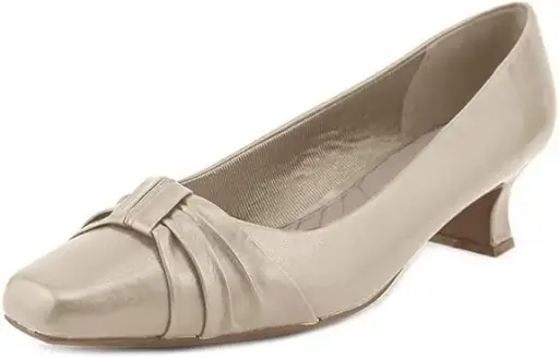 [Easy Street Womens Waive Kitten Heel Pumps - BONE 8 1/2 MEDIUM] Zapatos De Tacón Bajo Easy Street Para Mujer - Hueso 8 1/2 Mediano | TRG192811897
