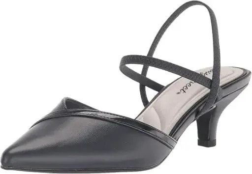 [Easy Street Womens Unna Pointed Toe Kitten Heel Pumps - NAVY 8 WIDE] Zapatos De Tacón Bajo Unna De Easy Street Para Mujer - Azul Marino, Talla 8 De Ancho | 196371185580 TRG188556640