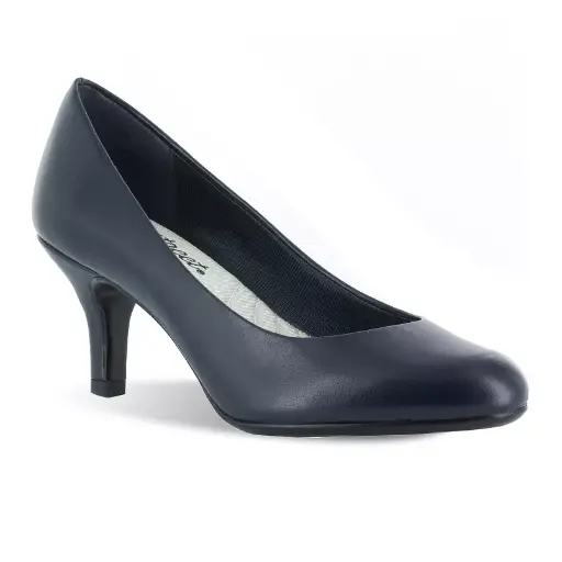 [Easy Street Womens Fabulous Cone Heel Pumps - NAVY 7 1/2 WIDE] Zapatos De Tacón Cónico Easy Street Fabulous Para Mujer - Azul Marino, 7 1/2 De Ancho | 885660241907