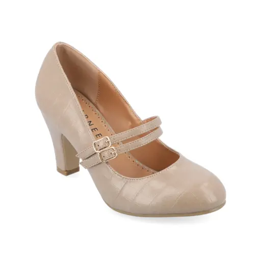 [Journee Collection Womens Windy Cone Heel Pumps - TAUPE 7 WIDE] Zapatos De Tacón Cónico Windy Para Mujer De La Colección Journee - Gris Topo 7 Ancho | 194593639737 TRG187861364