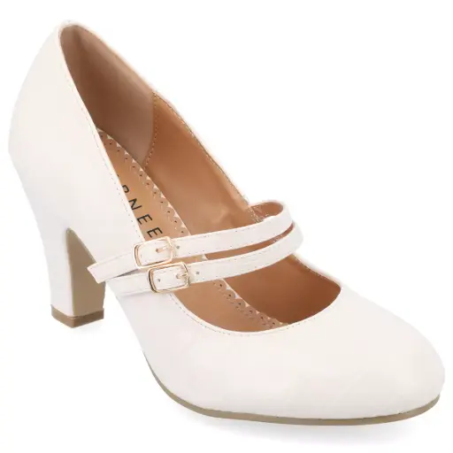 [Journee Collection Womens Windy Cone Heel Pumps - IVORY 9 MEDIUM] Zapatos De Tacón Cónico Windy Para Mujer De La Colección Journee - Marfil 9 Mediano | 194593644588 TRG188552168