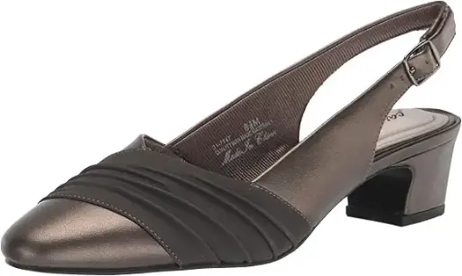 [Easy Street Womens Bates Block Heel Pumps - Pewter GRAY 8 1/2 MEDIUM] Zapatos De Tacón Cuadrado Bates Para Mujer De Easy Street - Gris Peltre 8 1/2 Mediano | 196371060245 TRG188377008