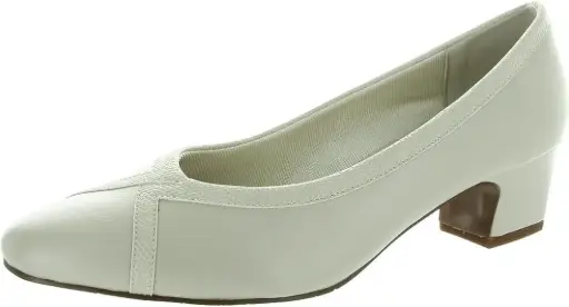 [Easy Street Womens Myrtle Block Heel Pumps - BONE 8 1/2 WIDE] Zapatos De Tacón Cuadrado Myrtle Para Mujer De Easy Street - Hueso 8 1/2 Ancho | TRG185046937