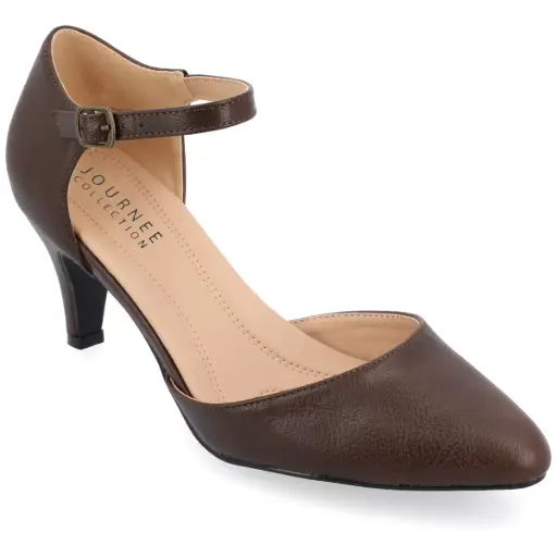 [Journee Collection Womens Bettie Pointed Toe Stiletto Heel Pumps - Brown 8 1/2 Medium] Zapatos De Tacón De Aguja Bettie De Journee Collection Para Mujer - Marrón, Talla 8 1/2 Mediana | 52574457087 TRG187798664