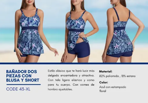 [Traje de Baño Para Mujer Extra Large Elite Swim XL-43] Traje de Baño Para Mujer Extra Large Elite Swim XL-43