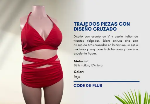 [Traje de Baño Para Mujer PLUS Elite Swim PLUS-08] Traje de Baño Para Mujer PLUS Elite Swim PLUS-08