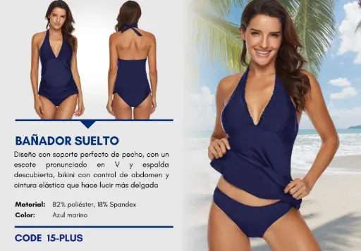 [Traje de Baño Para Mujer PLUS Elite Swim PLUS-15] Traje de Baño Para Mujer PLUS Elite Swim PLUS-15