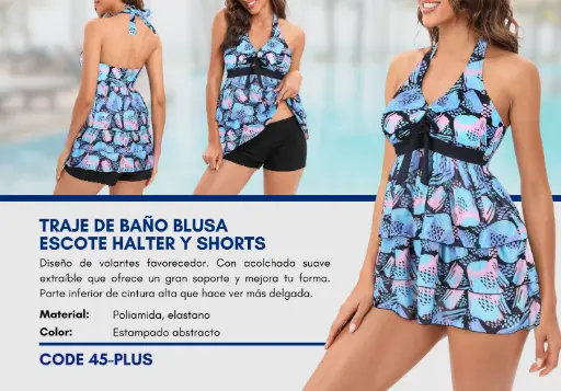 [Traje de Baño Para Mujer PLUS Elite Swim PLUS-45] Traje de Baño Para Mujer PLUS Elite Swim PLUS-45