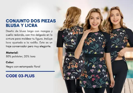 [Traje de Baño Para Mujer PLUS Esencial Swim PLUS-03] Traje de Baño Para Mujer PLUS Esencial Swim PLUS-03