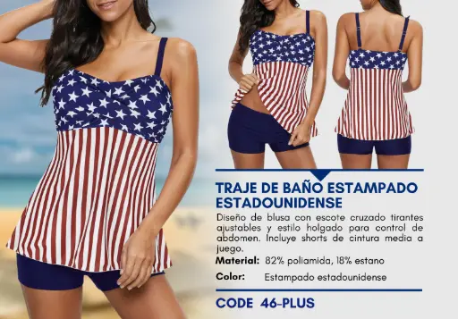 [Traje de Baño Para Mujer PLUS Esencial Swim PLUS-46] Traje de Baño Para Mujer PLUS Esencial Swim PLUS-46