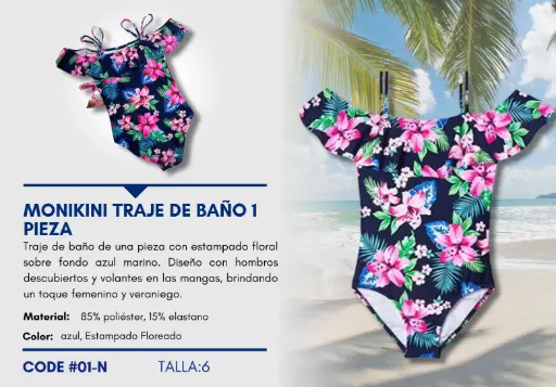 [Traje de Baño Para Niña 6Y Kids Swim N-01] Traje de Baño Para Niña 6Y Kids Swim N-01