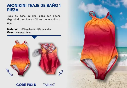 [Traje de Baño Para Niña 7Y Kids Swim N-02] Traje de Baño Para Niña 7Y Kids Swim N-02