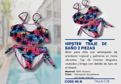 [Traje de Baño Para Niña 7/8Y Kids Swim N-11] Traje de Baño Para Niña 7/8Y Kids Swim N-11