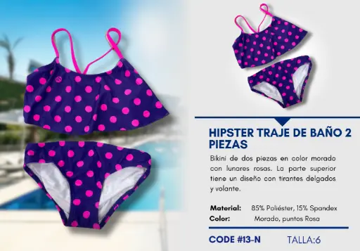 [Traje de Baño Para Niña 6Y Kids Swim N-13] Traje de Baño Para Niña 6Y Kids Swim N-13