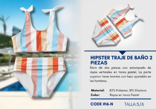 [Traje de Baño Para Niña 5/6Y Kids Swim N-16] Traje de Baño Para Niña 5/6Y Kids Swim N-16