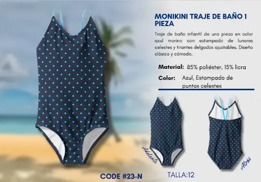 [Traje de Baño Para Niña 12Y Kids Swim N-23] Traje de Baño Para Niña 12Y Kids Swim N-23