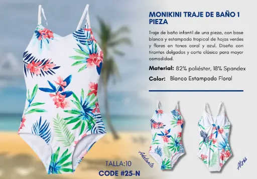 [Traje de Baño Para Niña 10Y Kids Swim N-25] Traje de Baño Para Niña 10Y Kids Swim N-25