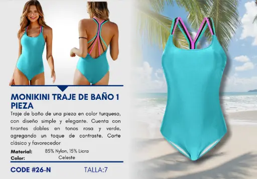 [Traje de Baño Para Niña 7Y Kids Swim N-26] Traje de Baño Para Niña 7Y Kids Swim N-26