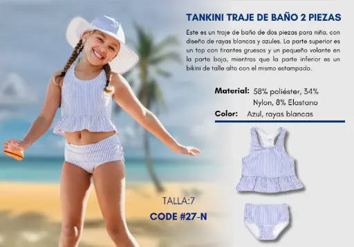 [Traje de Baño Para Niña 7Y Kids Swim N-27] Traje de Baño Para Niña 7Y Kids Swim N-27
