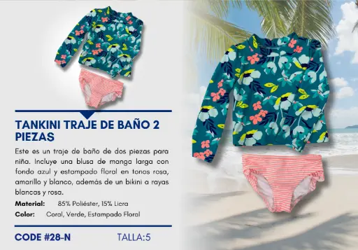 [Traje de Baño Para Niña 5Y Kids Swim N-28] Traje de Baño Para Niña 5Y Kids Swim N-28