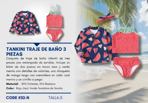 [Traje de Baño Para Niña 5Y Kids Swim N-32] Traje de Baño Para Niña 5Y Kids Swim N-32