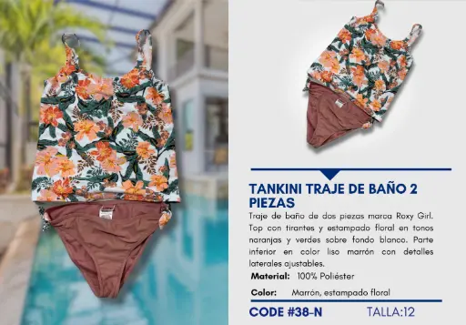 [Traje de Baño Para Niña 12Y Kids Swim N-38] Traje de Baño Para Niña 12Y Kids Swim N-38