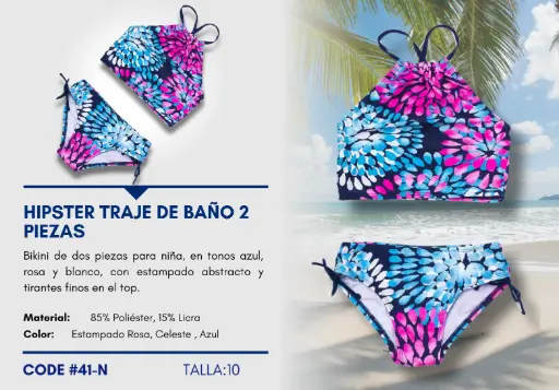 [Traje de Baño Para Niña 10Y Kids Swim N-41] Traje de Baño Para Niña 10Y Kids Swim N-41