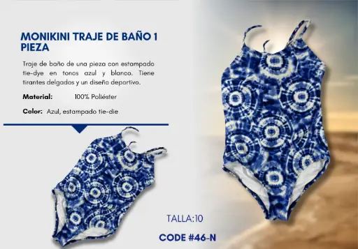 [Traje de Baño Para Niña 10Y Kids Swim N-46] Traje de Baño Para Niña 10Y Kids Swim N-46