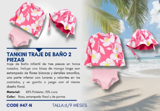 [Traje de Baño Para Niña 6/9 Months Kids Swim N-47] Traje de Baño Para Niña 6/9 Months Kids Swim N-47