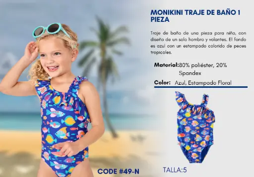 [Traje de Baño Para Niña 5Y Kids Swim N-49] Traje de Baño Para Niña 5Y Kids Swim N-49