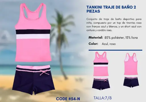 [Traje de Baño Para Niña 7/8Y Kids Swim N-54] Traje de Baño Para Niña 7/8Y Kids Swim N-54
