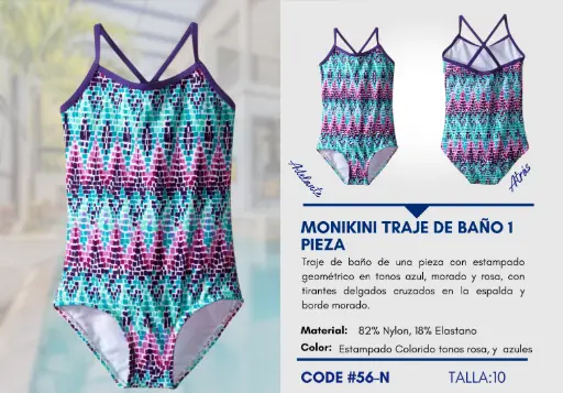[Traje de Baño Para Niña 10Y Kids Swim N-56] Traje de Baño Para Niña 10Y Kids Swim N-56