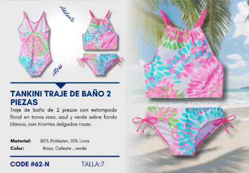 [Traje de Baño Para Niña 7Y Kids Swim N-62] Traje de Baño Para Niña 7Y Kids Swim N-62